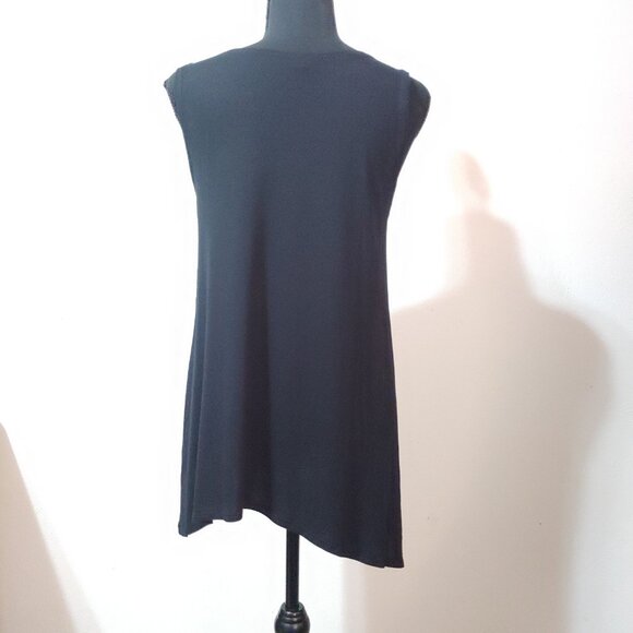 EILEEN FISHER STRETCH ASYMETRICAL TANK TUNIC - Picture 4 of 7